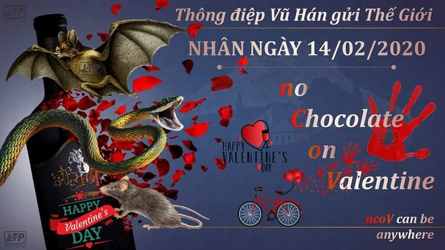 THÔNG ĐIỆP VŨ HÁN GỬI THẾ GIỚI NGÀY 14/2/2020

nCoV...no Chocolate on Valentine...

Một th