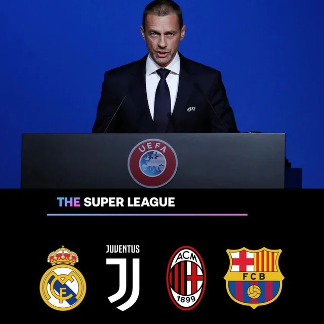 🎙 Chủ tịch UEFA, Aleksander Čeferin:
"Real Madrid, Barcelona, Juventus và AC Milan sẽ phả