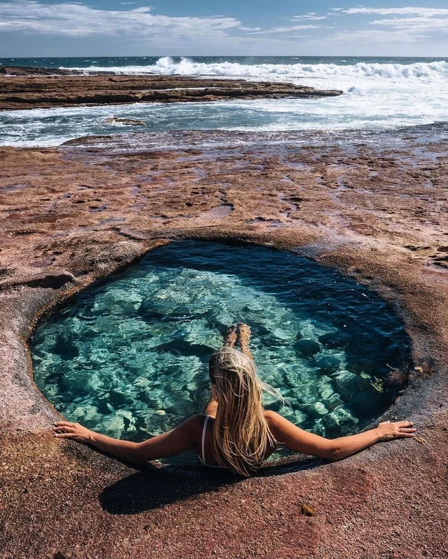 Time for a dip in a natural pool 👙  ~ Eyre Peninsula, South Australia