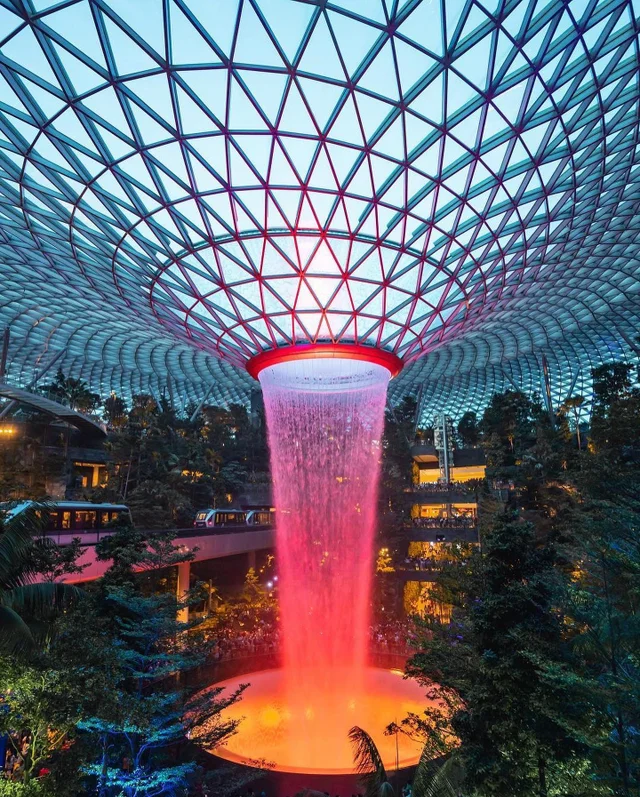 Singapore's $1.3 billion Jewel Changi Airport is home to the world's tallest indoor waterf