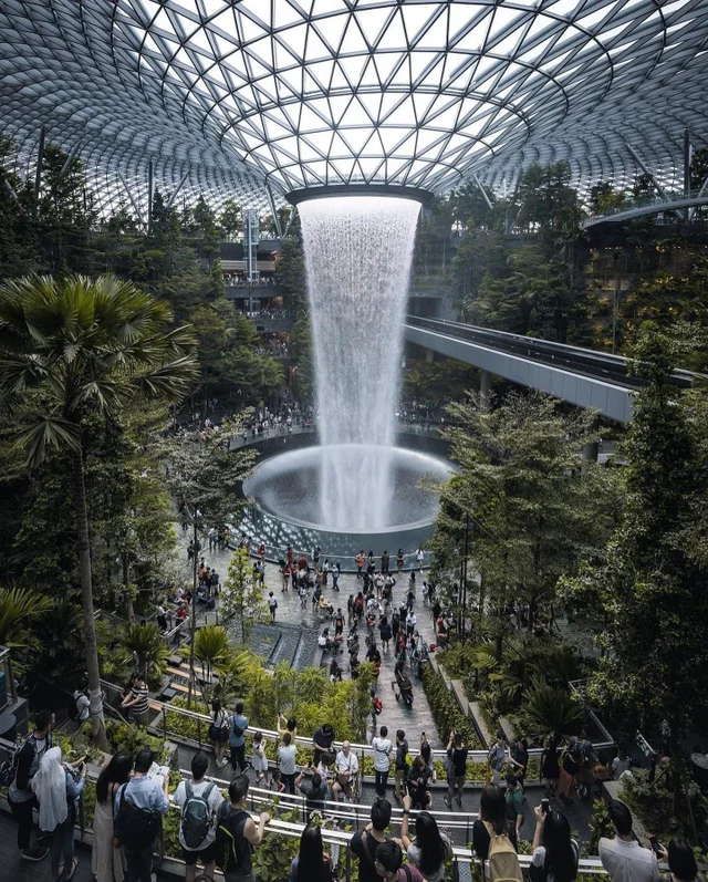 Singapore's $1.3 billion Jewel Changi Airport is home to the world's tallest indoor waterf