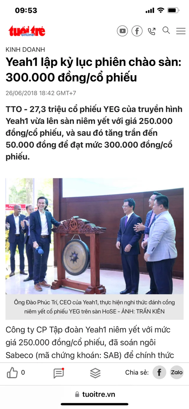 2018 Ai Mà Biết Sở Hữu Được Ít cổ phần  Yeah1 Thì Ngon Nhỉ? 😱😱😱

￼Yeah1. Việt Nam. Chào