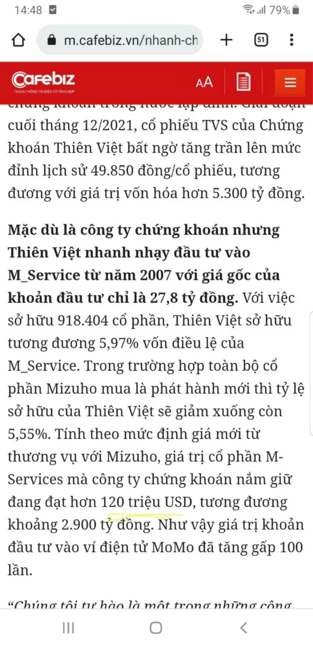 #MoMo chắc không ai lạ gì nhề? 😎😎

Công ty chứng khoán Thiên Việt đâù tư 27,8 tỷ vnd vào