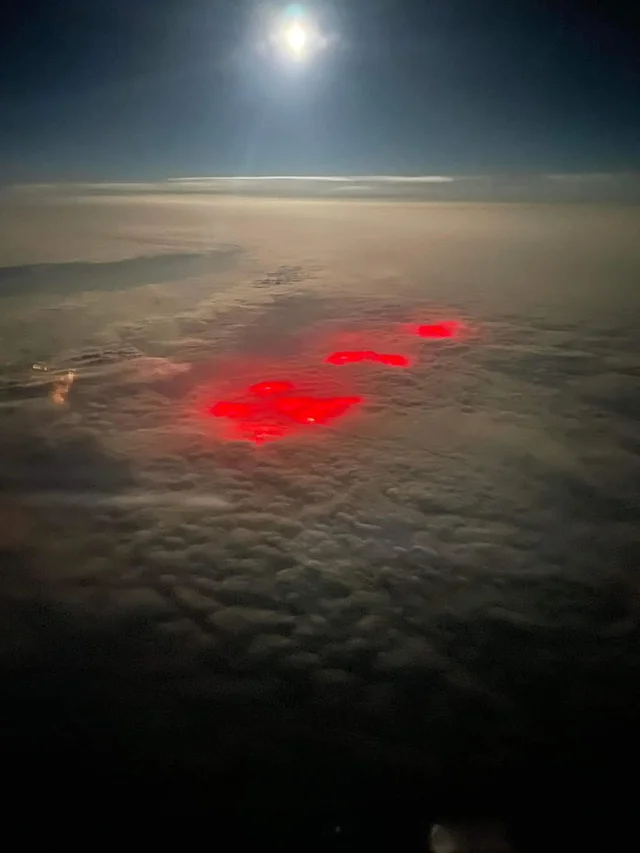 Mysterious red glowing light was observed above the Pacific Ocean. What is it? Wrong answe