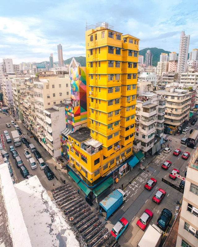 Colorful Hong Kong Apartment Buildings