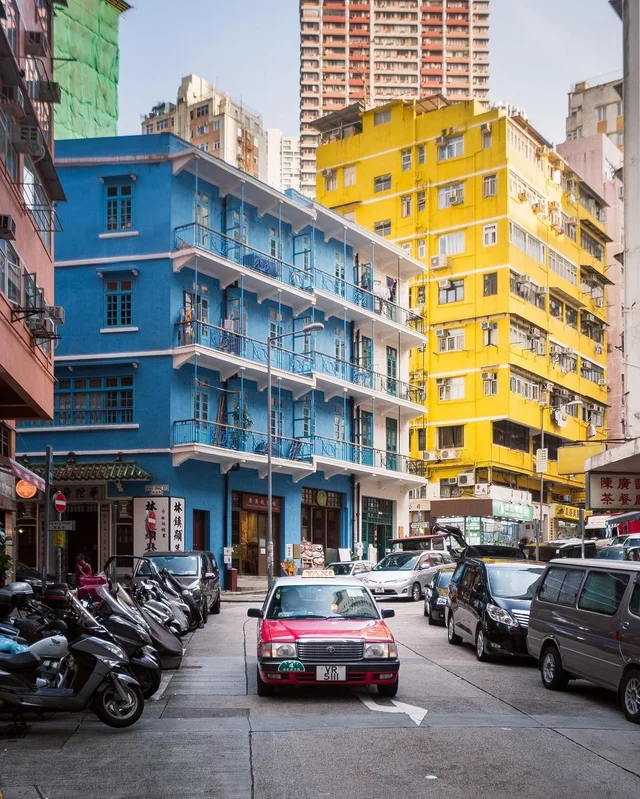 Colorful Hong Kong Apartment Buildings