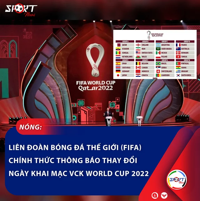 🔥 FIFA CHÍNH THỨC THAY ĐỔI NGÀY KHAI MẠC WORLD CUP 2022 
⚽ FIFA mới đây đã xác nhận rằng 