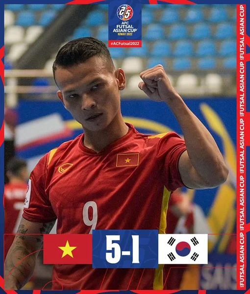 FT: Việt Nam 5-1 Hàn Quốc 
Màn ra quân tuyệt vời của Futsal Việt Nam khi đã giành chiến th
