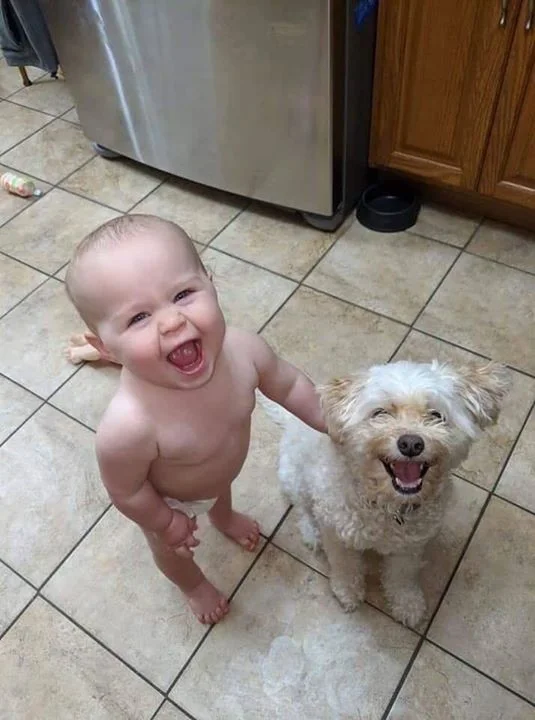 Two happy babies. So much joy in one photo!
