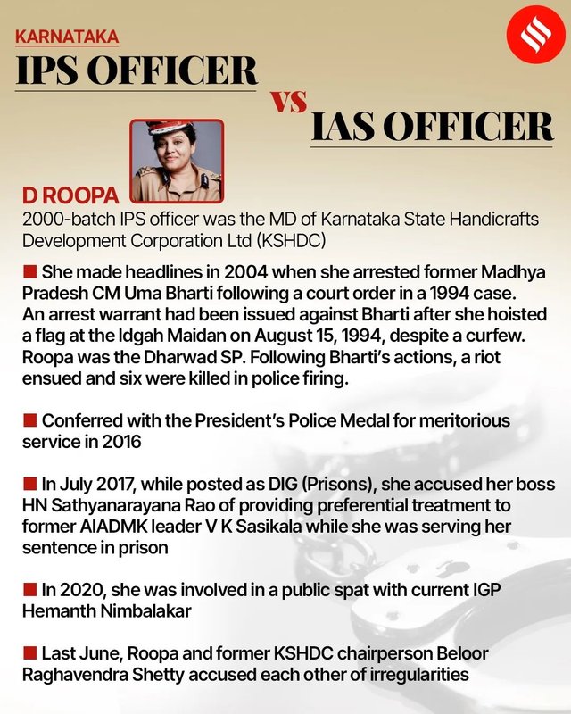 Following the public spat between #IPS officer D Roopa and #IAS Rohini Sindhuri, the #Karn