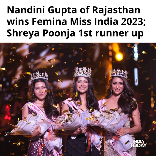 Congratulations winners 🤩👏
👑Femina Miss India World 2023 - Nandini Gupta
👑Femina Miss 