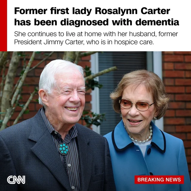 📍 Rosalynn Carter, 95, the former first lady of the United States and wife of former Pres