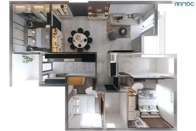 Thiết kế nội thất chung cư | Thiết kế nội thất căn hộ chung cư D1 Mandison Quận 1